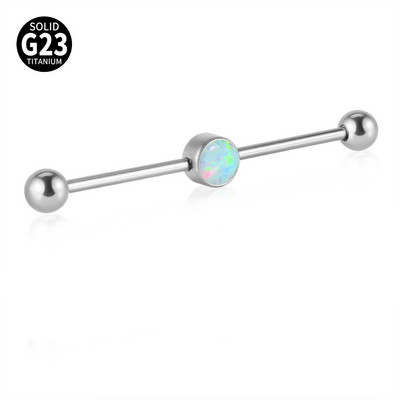 1 buc. Cercei drepti cu mreană piercing industrial din titan G23 cu bară de inele Oreja, cartilaj, helix, 6 mm, 16 gX38 mm