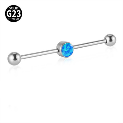 1 buc. Cercei drepti cu mreană piercing industrial din titan G23 cu bară de inele Oreja, cartilaj, helix, 6 mm, 16 gX38 mm