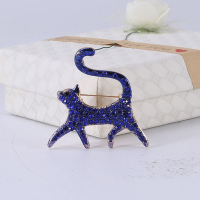 SKEDS Ofertă fierbinte drăguț desene animate plin cristal broșe pisici pentru femei fete stras animal rafinat broșă pin banchet insigne cadou