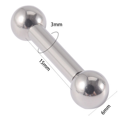 1 τεμ 12g-00G από ανοξείδωτο ατσάλι Γλώσσα ίσια Barbell Piercing Θηλή Μεγάλο μετρητή Tragus Ear Piercing Εσωτερικά με σπείρωμα