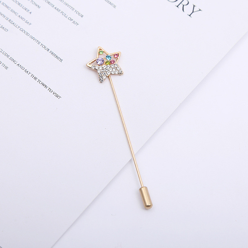 Coroana la modă Floare Steaua Ace Broșe Perle Strass Esarfă Cataramă șal Cardigan Ac lung Aliaj de zinc Accesorii pentru femei