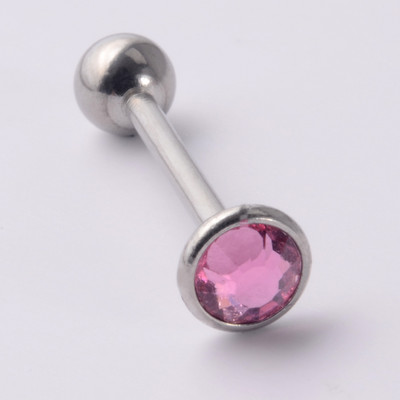 Piercing inel cu mreană cu limbă prețioasă CZ plat, cu filet intern, cercei, bijuterii de piercing pentru mamelon drept.