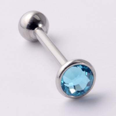 Piercing inel cu mreană cu limbă prețioasă CZ plat, cu filet intern, cercei, bijuterii de piercing pentru mamelon drept.