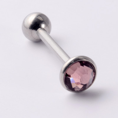 Piercing inel cu mreană cu limbă prețioasă CZ plat, cu filet intern, cercei, bijuterii de piercing pentru mamelon drept.