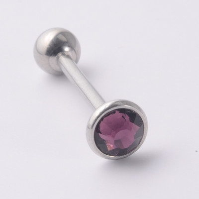 Piercing inel cu mreană cu limbă prețioasă CZ plat, cu filet intern, cercei, bijuterii de piercing pentru mamelon drept.