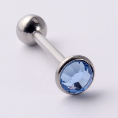 Piercing inel cu mreană cu limbă prețioasă CZ plat, cu filet intern, cercei, bijuterii de piercing pentru mamelon drept.