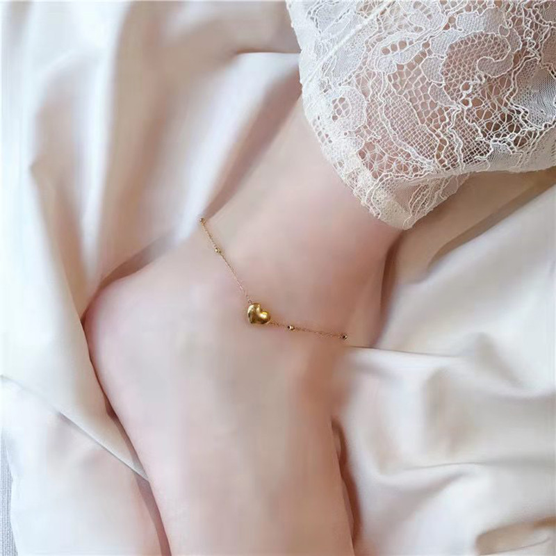 2022 Nou Clasic Inimă Culoarea Auriu Braț de gleznă din oțel inoxidabil pentru femeie Bijuterii de modă coreeană Accesorii sexy pentru fete de petrecere pe plajă