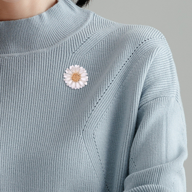 Broșe cu margarete mici, anti-lumină, cu flori pentru rever, guler, cu ac, cardigan, șal, eșarfă, cataramă, haine, accesorii pentru femei, cadou