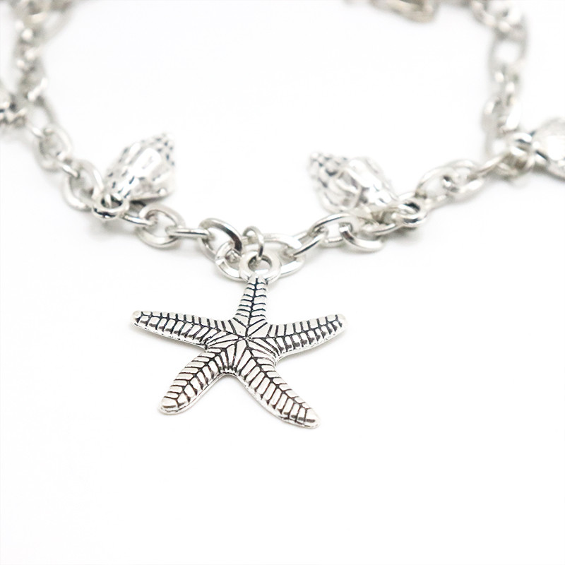 ZHONGVI Anklets de epocă pentru femei Starfish Shell pandantiv gleznă vară plajă picior gleznă boemă gleznă brăţară pe picior bijuterii
