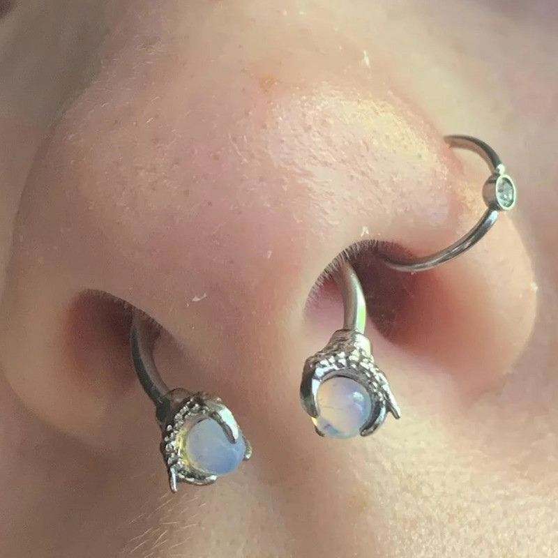 1 bucată 16G din oțel inoxidabil opalit dragon inel nas potcoave piercing Nariz în formă de C ureche cartilaj Helix piercing bijuterii