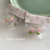 2 buc/lot fată drăguță roz lalele gheare de păr mini floare agrafe de păr 2022 de vară dulci agrafe breton agrafă cadou de petrecere de aniversare