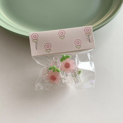 2 buc/lot fată drăguță roz lalele gheare de păr mini floare agrafe de păr 2022 de vară dulci agrafe breton agrafă cadou de petrecere de aniversare