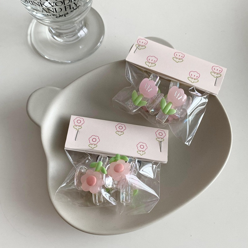 2 buc/lot fată drăguță roz lalele gheare de păr mini floare agrafe de păr 2022 de vară dulci agrafe breton agrafă cadou de petrecere de aniversare