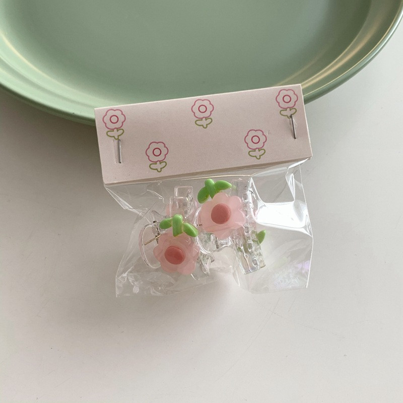 2 buc/lot fată drăguță roz lalele gheare de păr mini floare agrafe de păr 2022 de vară dulci agrafe breton agrafă cadou de petrecere de aniversare