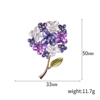 Темперамент Лилаво Червен Люляк Кристални кристални цветя Брошки Дамски парти Сватби Пола Брошка Игли Бижута За приятел Подарък