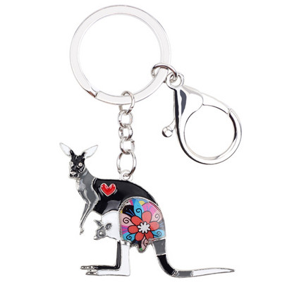 Lanț cheie Bonsny email canguri Australia pentru femei Breloc cadou geantă Breloc cheie mașină Poșetă Bijuterii de modă