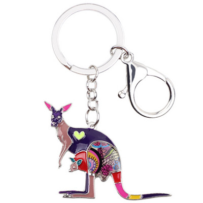 Lanț cheie Bonsny email canguri Australia pentru femei Breloc cadou geantă Breloc cheie mașină Poșetă Bijuterii de modă