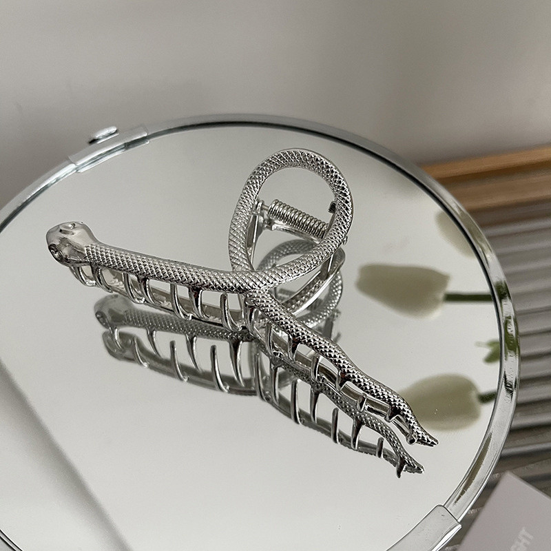 Gheare de păr pentru femei Agrafe de păr de șarpe de metal de modă Agrafe de păr simple geometrice de dimensiuni mari Accesorii de păr de crab