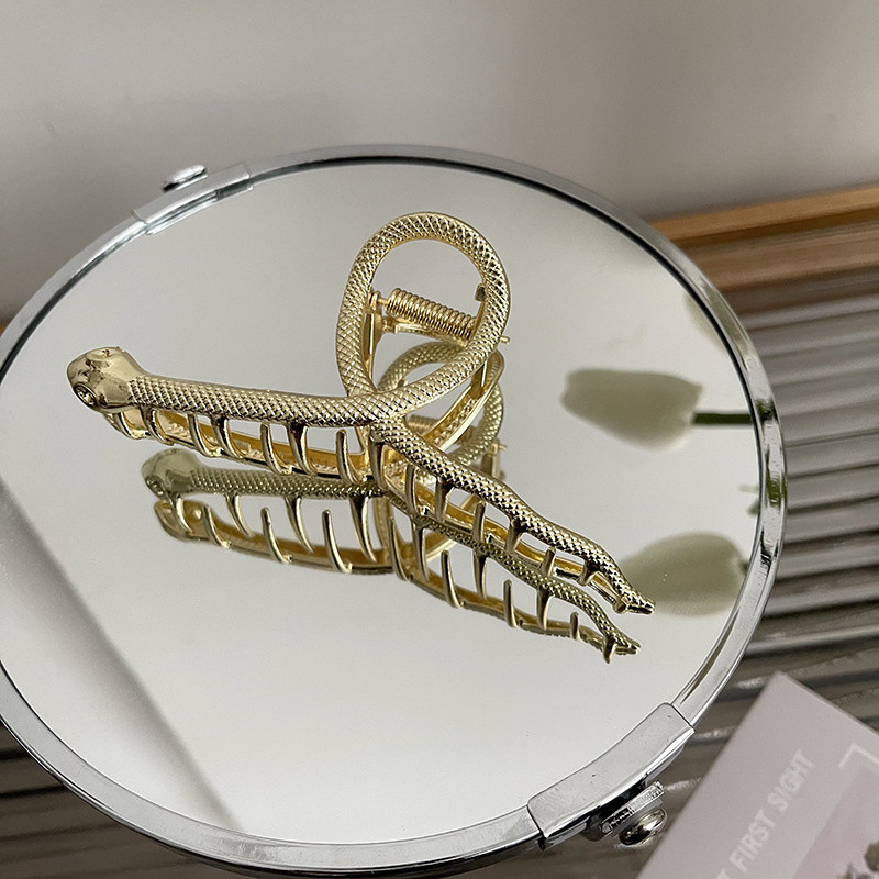 Gheare de păr pentru femei Agrafe de păr de șarpe de metal de modă Agrafe de păr simple geometrice de dimensiuni mari Accesorii de păr de crab