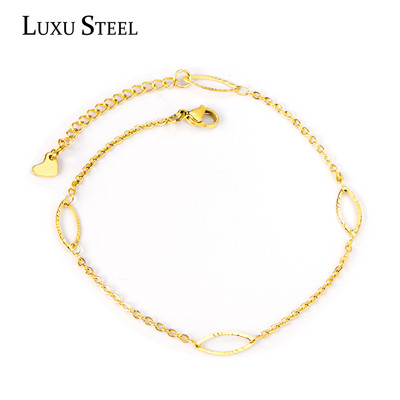 LUXUSTEEL Accesorii rotunde, ovale, gleznele pentru femei, culoare aurie, stil la modă, glezne din oțel inoxidabil, brățară, petrecere pe plajă