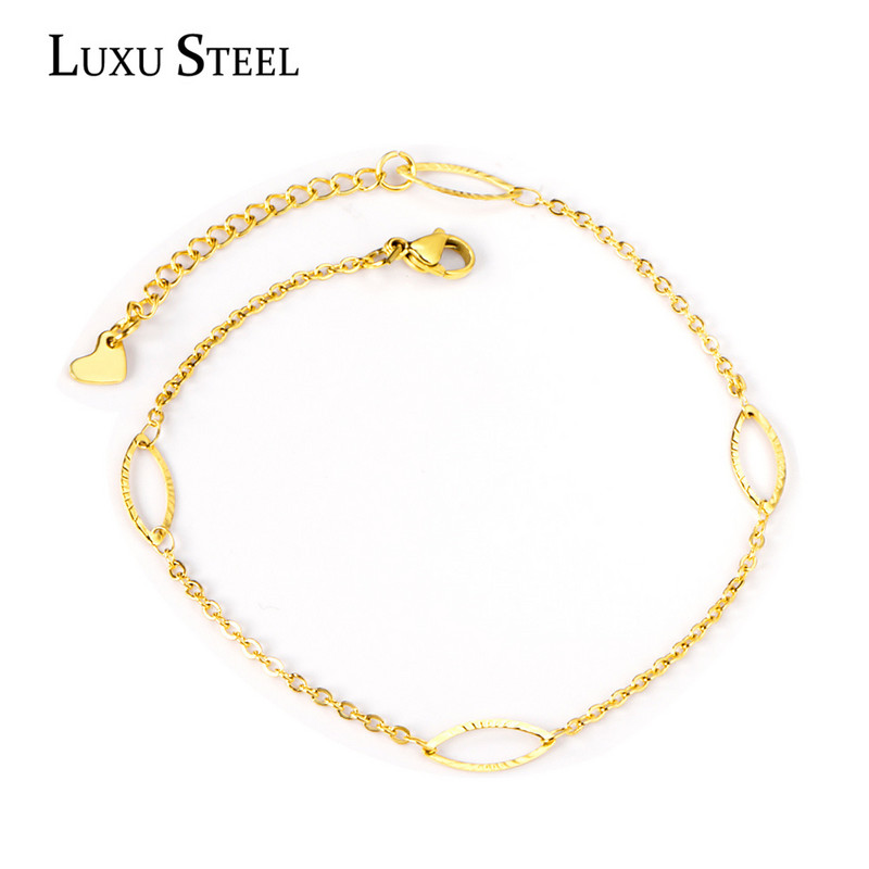 LUXUSTEEL Accesorii rotunde, ovale, gleznele pentru femei, culoare aurie, stil la modă, glezne din oțel inoxidabil, brățară, petrecere pe plajă