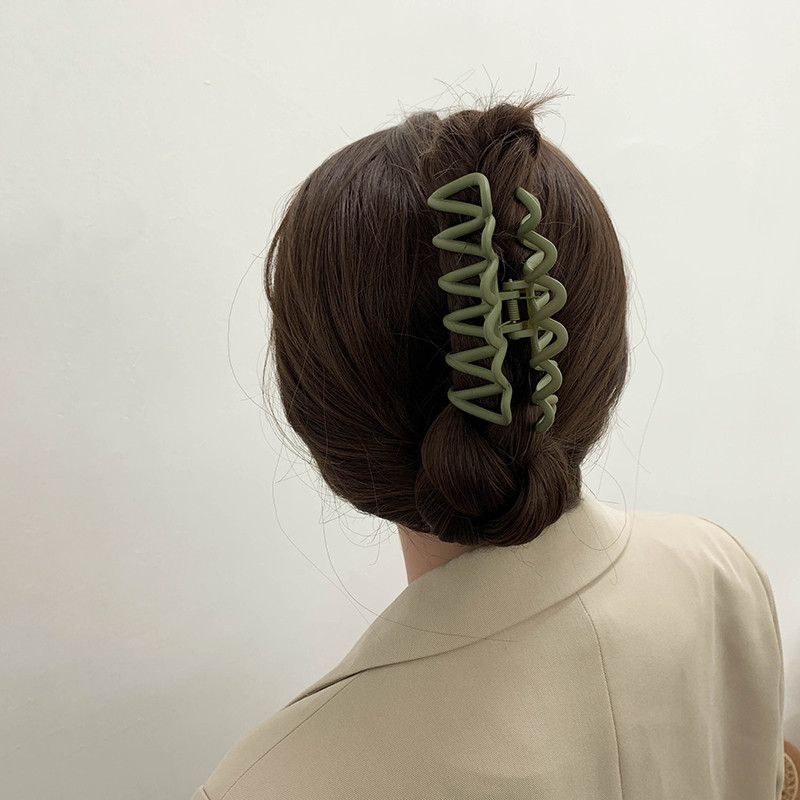 NOU 2021, la modă, roz mat, geometrice, înfășurate cu arc acrilic, cleme mari de păr pentru femei, fete, accesorii de păr, cadouri