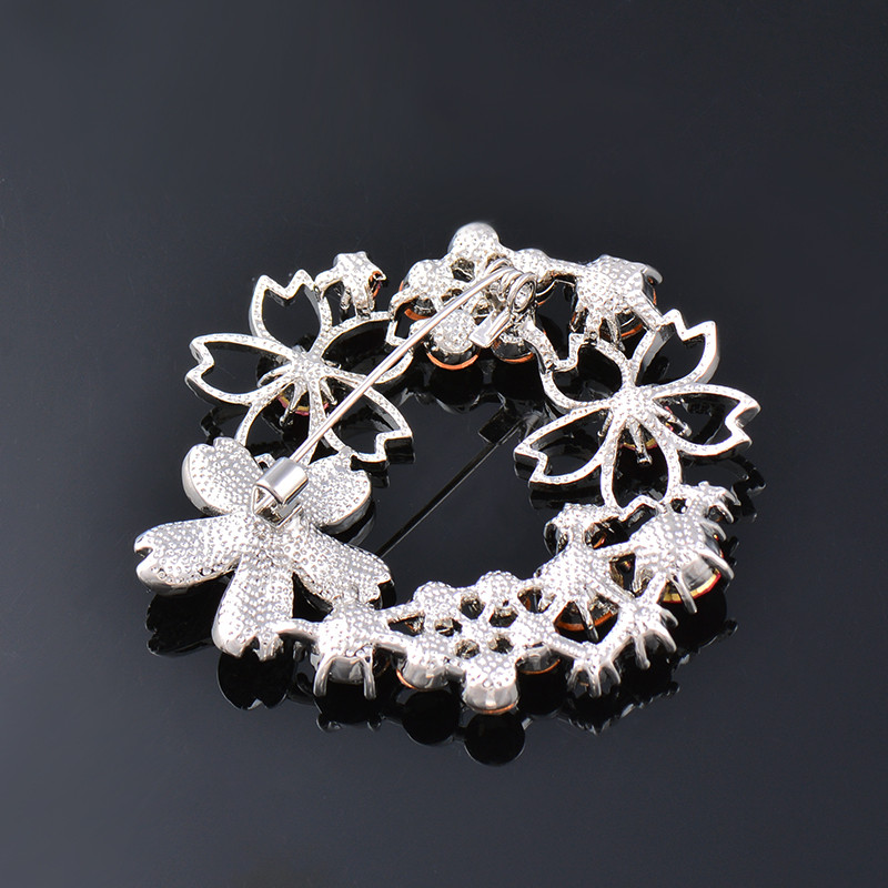 SINLEERY Luxus Pink Szürke Cubic Circon Virág Üreges Garland Bross Pin Női Divat esküvői ékszer kiegészítők ZD1 SSK