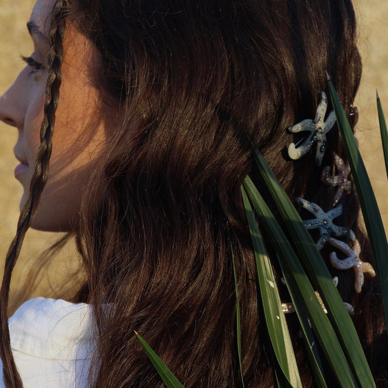 Coreeană nouă stea de mare agrafă de păr mică agrafă laterală breton agrafă pentru cap fetiță drăguță cu cataramă stea de mare agrafe de păr cu stras