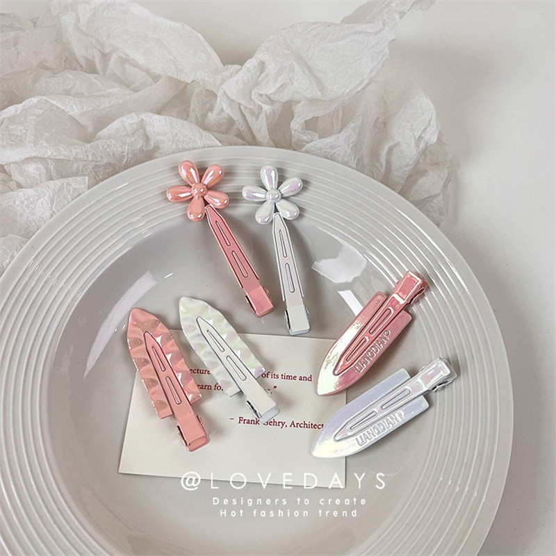 Clip cu ciocul de rață Super Fairy Pink Clip fără sudură Agrafă laterală la modă coreeană Fată Dulci Drăguț Agrafă Bride accesorii pentru păr femei