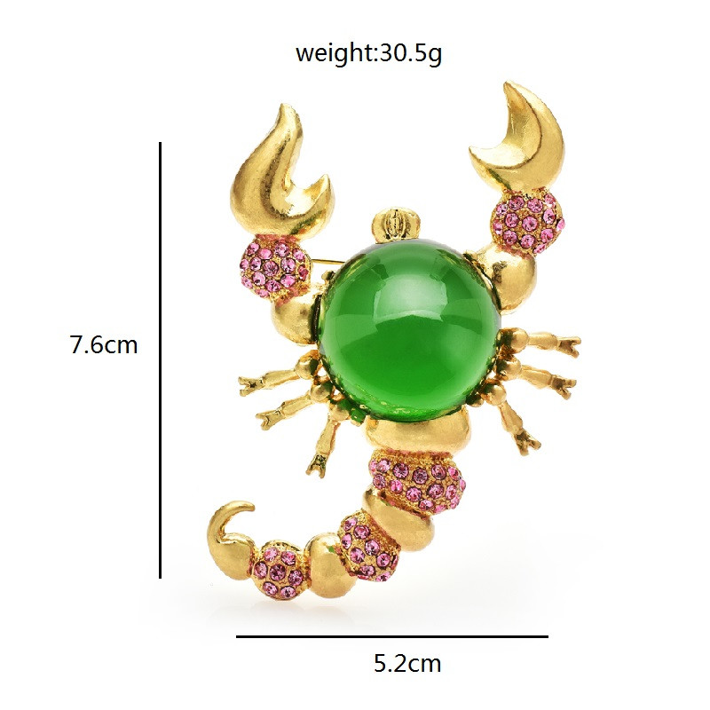 Wulu&baby Broșe cu scorpion din rășină pentru femei, bărbați, 2 culori, design nou, insecte minunate, pentru petrecere, pentru birou, broșă, cadouri