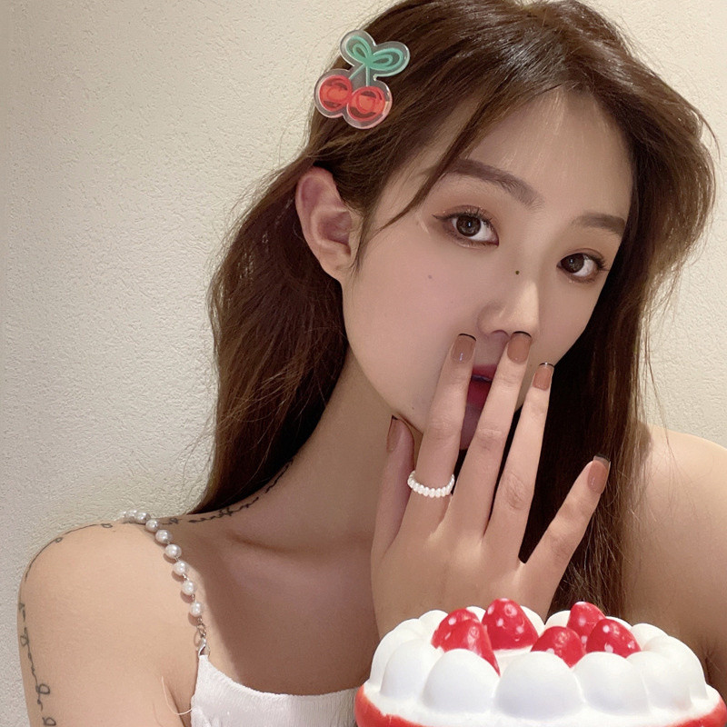 Agrafe de păr Kawaii din desene animate, căpșuni, cireșe, pentru femei, agrafe acrilice pentru femei, accesorii de păr de vară 2022