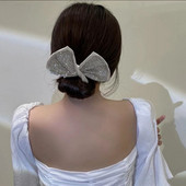 Femei, elegant, solid, coc cu strass, Maruko, pentru coafura DIY, unelte lungi, bentiță cu fundă, bentițe, accesorii de păr la modă