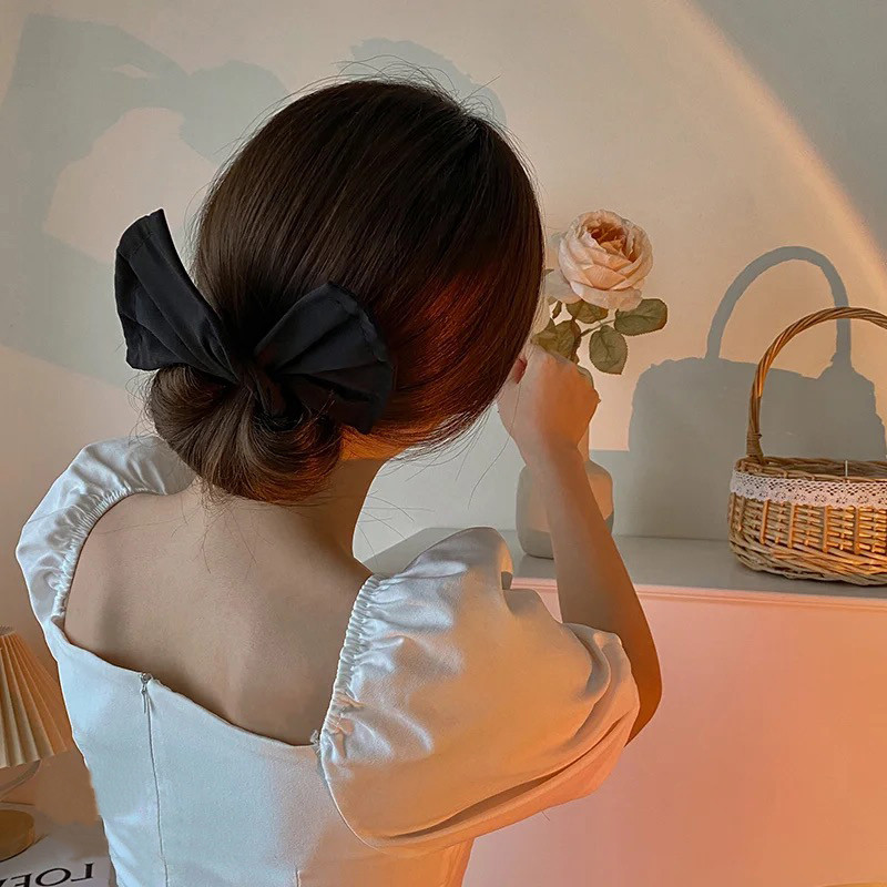 Femei, elegant, solid, coc cu strass, Maruko, pentru coafura DIY, unelte lungi, bentiță cu fundă, bentițe, accesorii de păr la modă