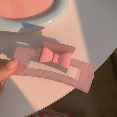 Noi gheare de păr cu inimă roz dulce pentru femei Crab din rășină Agrafe mari pentru gheare de păr pentru fete Barrette Lady Fashion