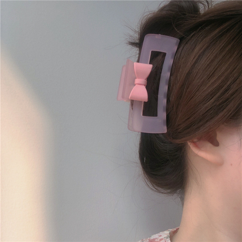 Noi gheare de păr cu inimă roz dulce pentru femei Crab din rășină Agrafe mari pentru gheare de păr pentru fete Barrette Lady Fashion