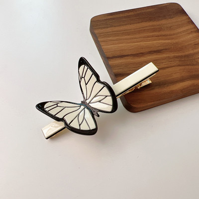 Francia retro 3D pillangógyanta hajtű lány könnyű luxus, csúcskategóriás hajcsat tündér édes frufru klip születésnapi parti ajándék