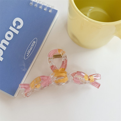 Gheare de păr din rășină geometrică de modă Dimensiuni mari Pătrate de crabi Cleme de păr din carouri pentru femei Accesorii de păr șic