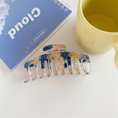 Gheare de păr din rășină geometrică de modă Dimensiuni mari Pătrate de crabi Cleme de păr din carouri pentru femei Accesorii de păr șic