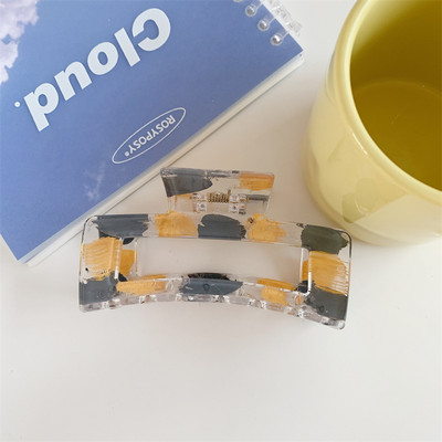 Gheare de păr din rășină geometrică de modă Dimensiuni mari Pătrate de crabi Cleme de păr din carouri pentru femei Accesorii de păr șic