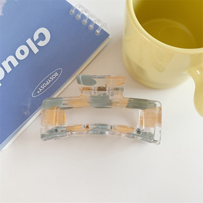 Gheare de păr din rășină geometrică de modă Dimensiuni mari Pătrate de crabi Cleme de păr din carouri pentru femei Accesorii de păr șic