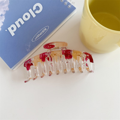 Gheare de păr din rășină geometrică de modă Dimensiuni mari Pătrate de crabi Cleme de păr din carouri pentru femei Accesorii de păr șic