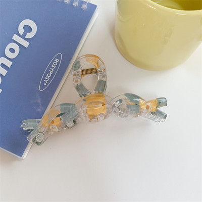 Gheare de păr din rășină geometrică de modă Dimensiuni mari Pătrate de crabi Cleme de păr din carouri pentru femei Accesorii de păr șic