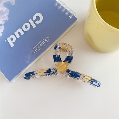 Gheare de păr din rășină geometrică de modă Dimensiuni mari Pătrate de crabi Cleme de păr din carouri pentru femei Accesorii de păr șic