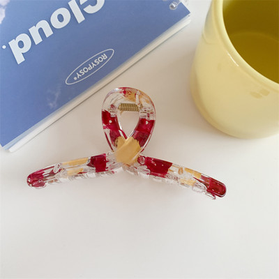 Gheare de păr din rășină geometrică de modă Dimensiuni mari Pătrate de crabi Cleme de păr din carouri pentru femei Accesorii de păr șic