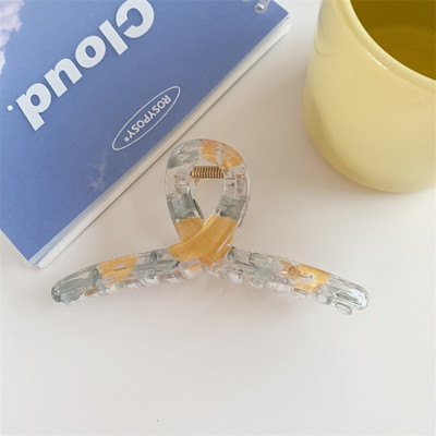 Gheare de păr din rășină geometrică de modă Dimensiuni mari Pătrate de crabi Cleme de păr din carouri pentru femei Accesorii de păr șic