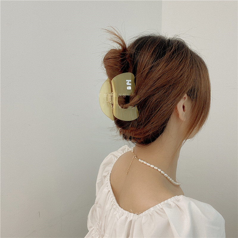 Moda coreeană Nouă clemă de păr geometrică cu acetat de culoarea jeleului, dulce, fetiță, de dimensiune mare, clemă de păr pentru femei, accesorii de păr