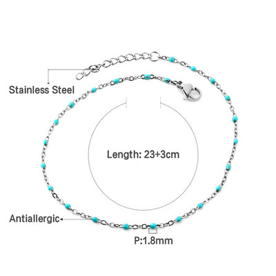 LUXUSTEEL Bohemian Beads Shell medál bokaláncok női rozsdamentes acél kábelcsatlakozó boka karkötő Boho strandszandál kiegészítők