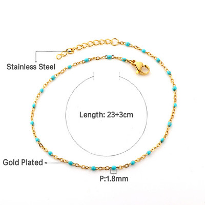 LUXUSTEEL Bohemian Beads Shell medál bokaláncok női rozsdamentes acél kábelcsatlakozó boka karkötő Boho strandszandál kiegészítők