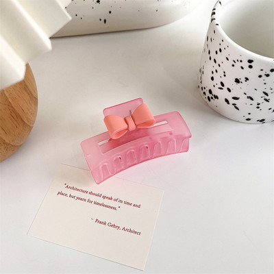 Agrafă Păr Crab Acrilic Inimă Iubire Pătrată Pentru Fată Dimensiune Mare Gheare De Păr Colorat Înghețat Femei Accesorii De Păr Simple