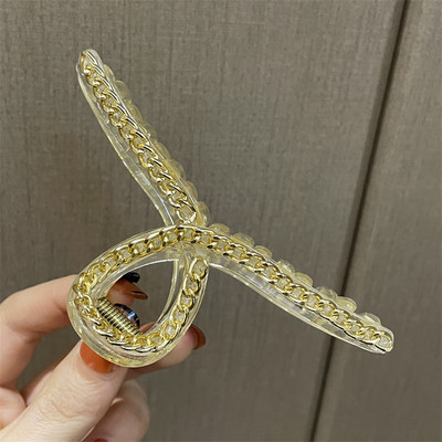 2022, noua moda, geometrică, colorată, accesorii de păr, simplu, transparent, agrafă de păr de crab, rășină, de dimensiuni mari, pentru femei, fete